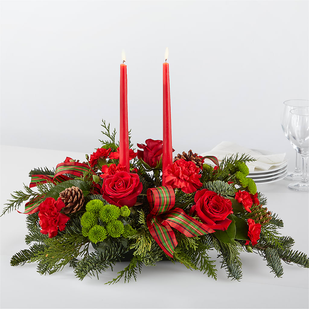 By the Candlelight Centerpiece – A Flower Matters, Dallas TX
