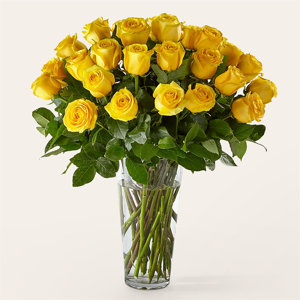 Long Stem Yellow Rose Bouquet – A Flower Matters, Dallas TX