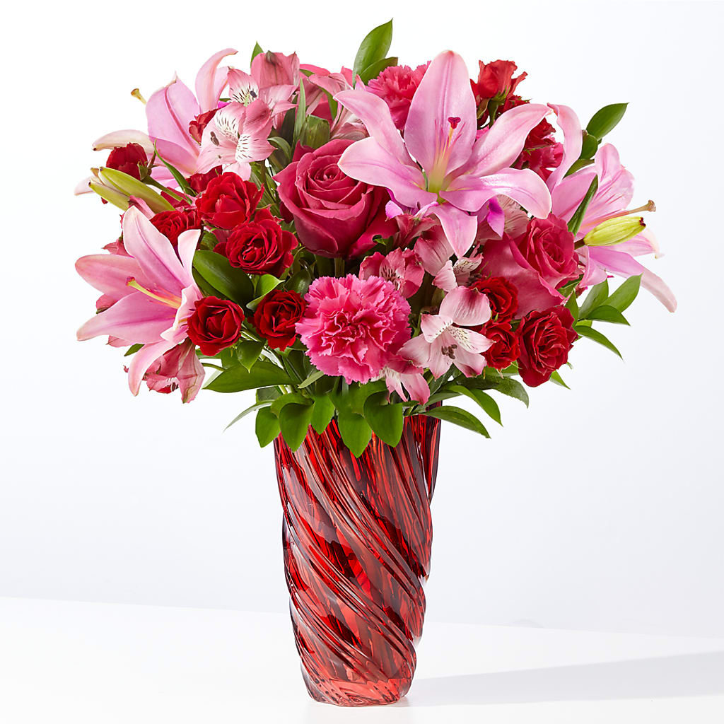 In Love Bouquet with Luxe Swirl Vase – A Flower Matters, Dallas TX