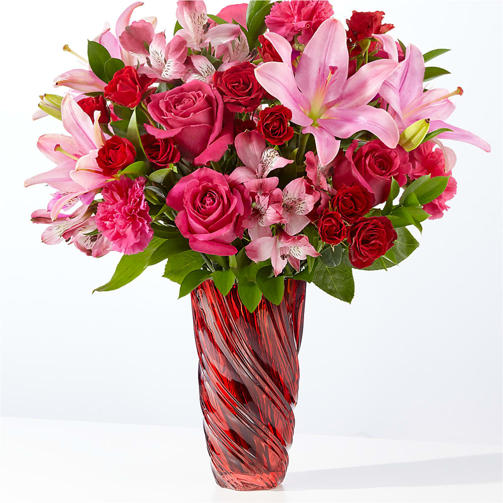 In Love Bouquet with Luxe Swirl Vase – A Flower Matters, Dallas TX