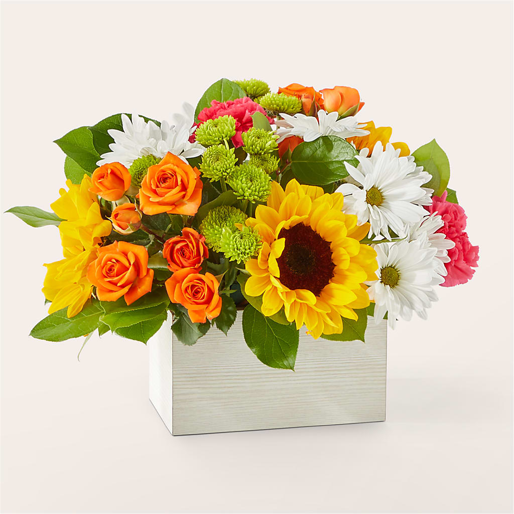 Sun-drenched Blooms Box Bouquet – A Flower Matters, Dallas TX