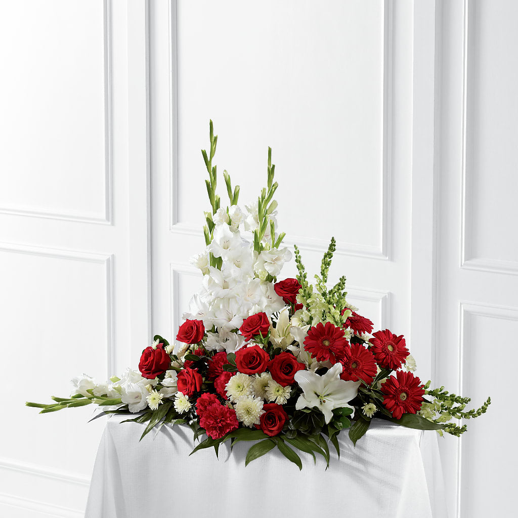 Crimson & White Arrangement – A Flower Matters, Dallas TX