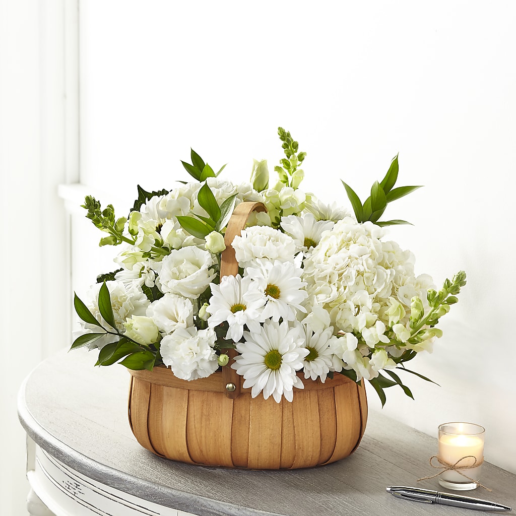 Pure Ivory Basket – A Flower Matters, Dallas TX