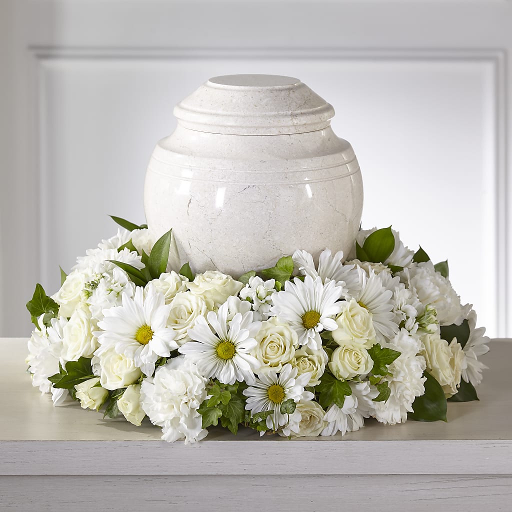 Ivory Gardens Cremation Adornment – A Flower Matters, Dallas TX