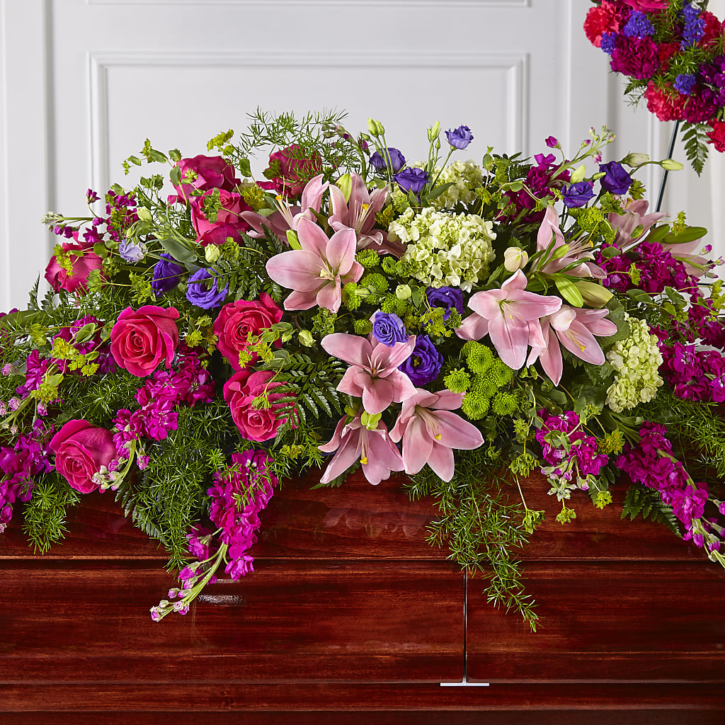 Radiant Tribute Casket Spray – A Flower Matters, Dallas TX