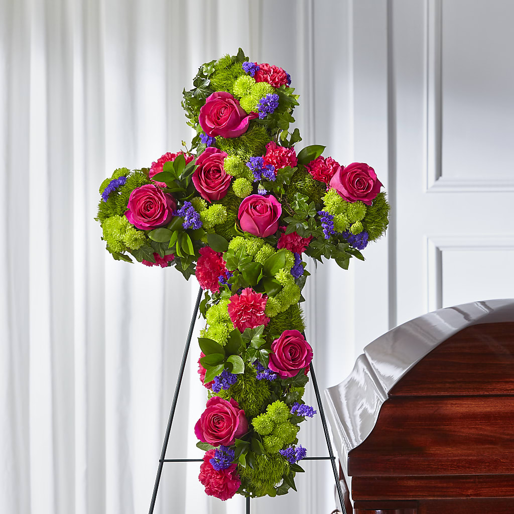 Tribute Rose Floral Cross – A Flower Matters, Dallas TX