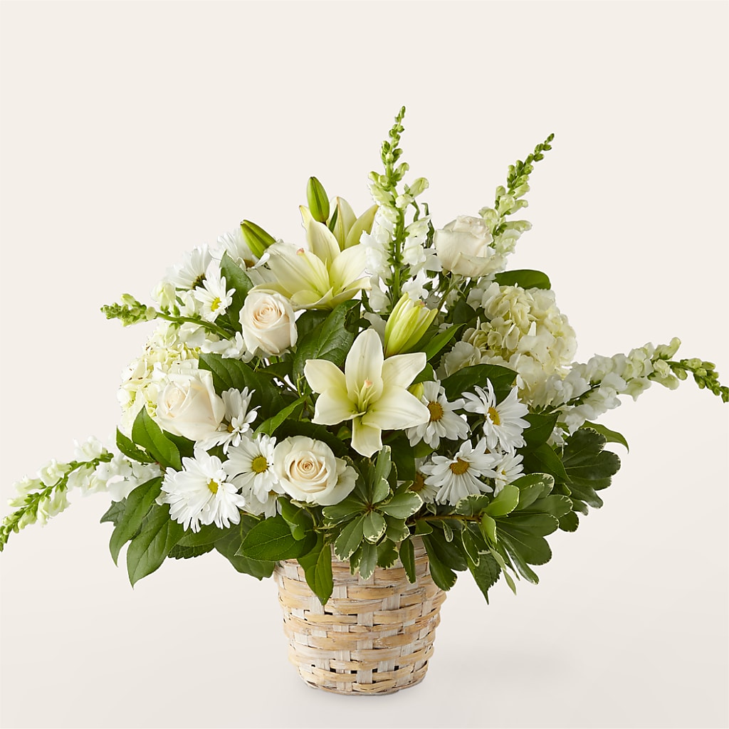 Ivory Elegance Floral Basket – A Flower Matters, Dallas TX