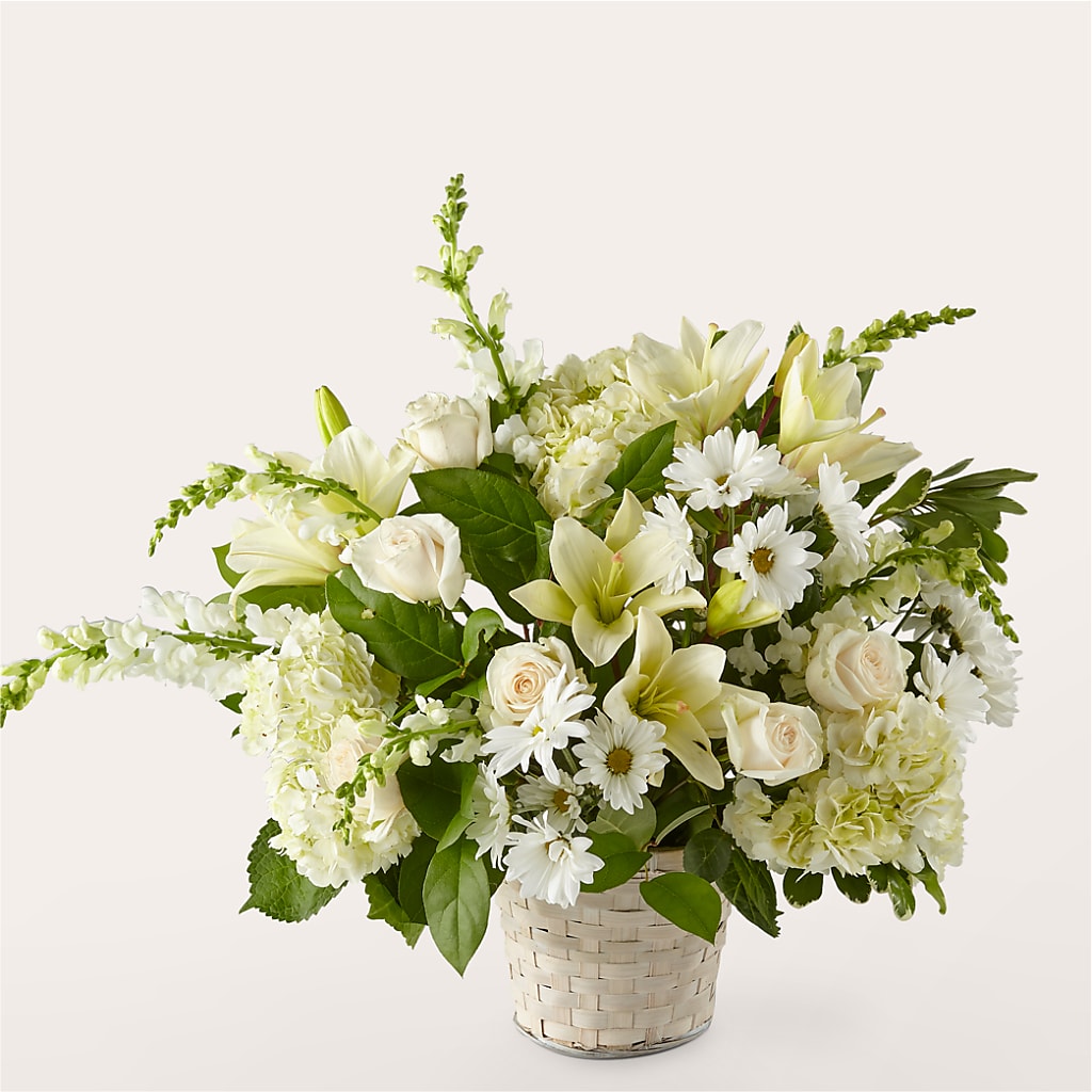 Ivory Elegance Floral Basket – A Flower Matters, Dallas TX