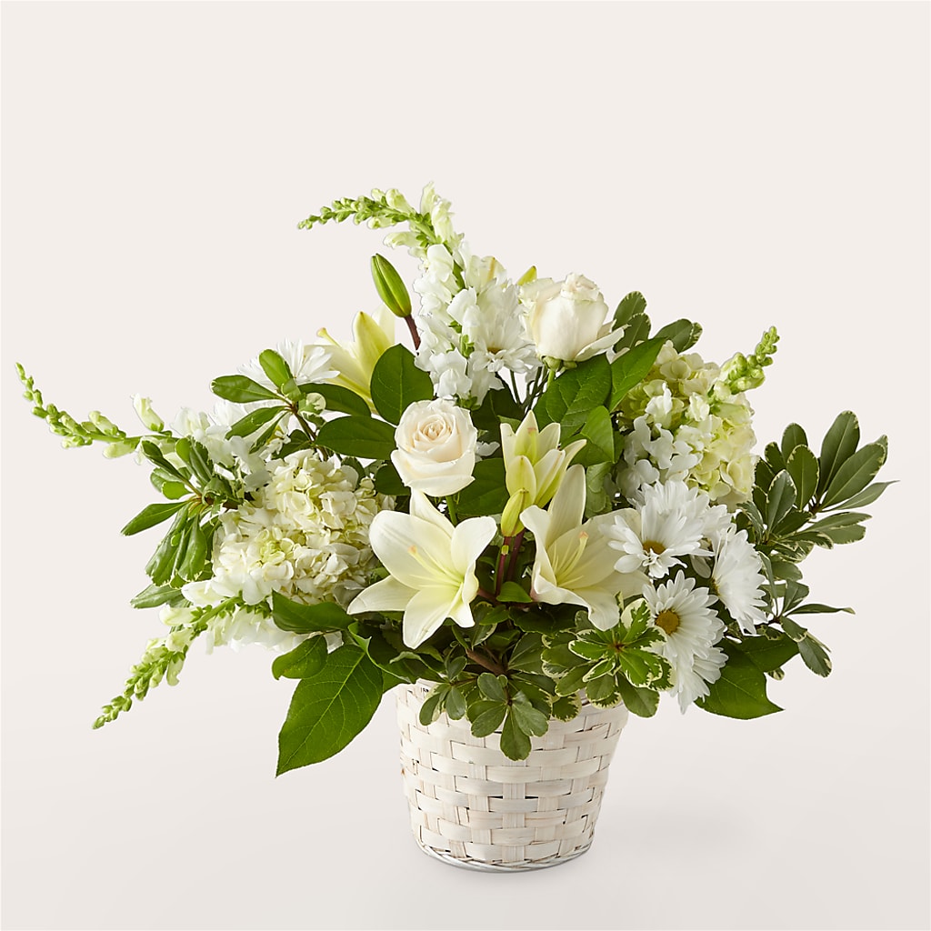 Ivory Elegance Floral Basket – A Flower Matters, Dallas TX