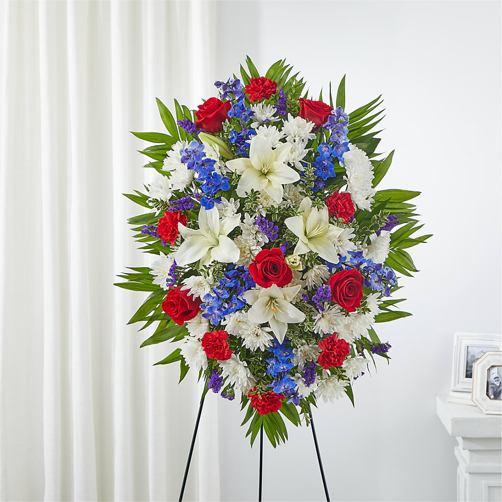 Cherished Service Standing Spray – A Flower Matters, Dallas TX
