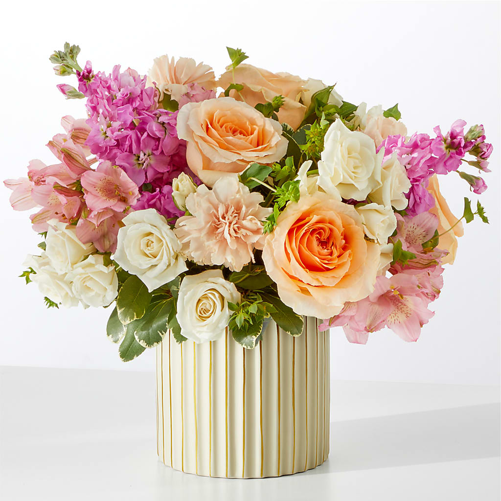 Paradise Bouquet with Ivory Vase – A Flower Matters, Dallas TX