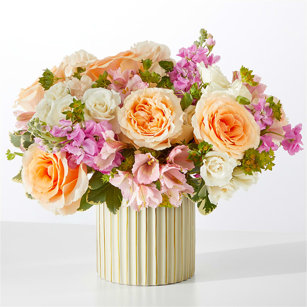 Paradise Bouquet with Ivory Vase – A Flower Matters, Dallas TX