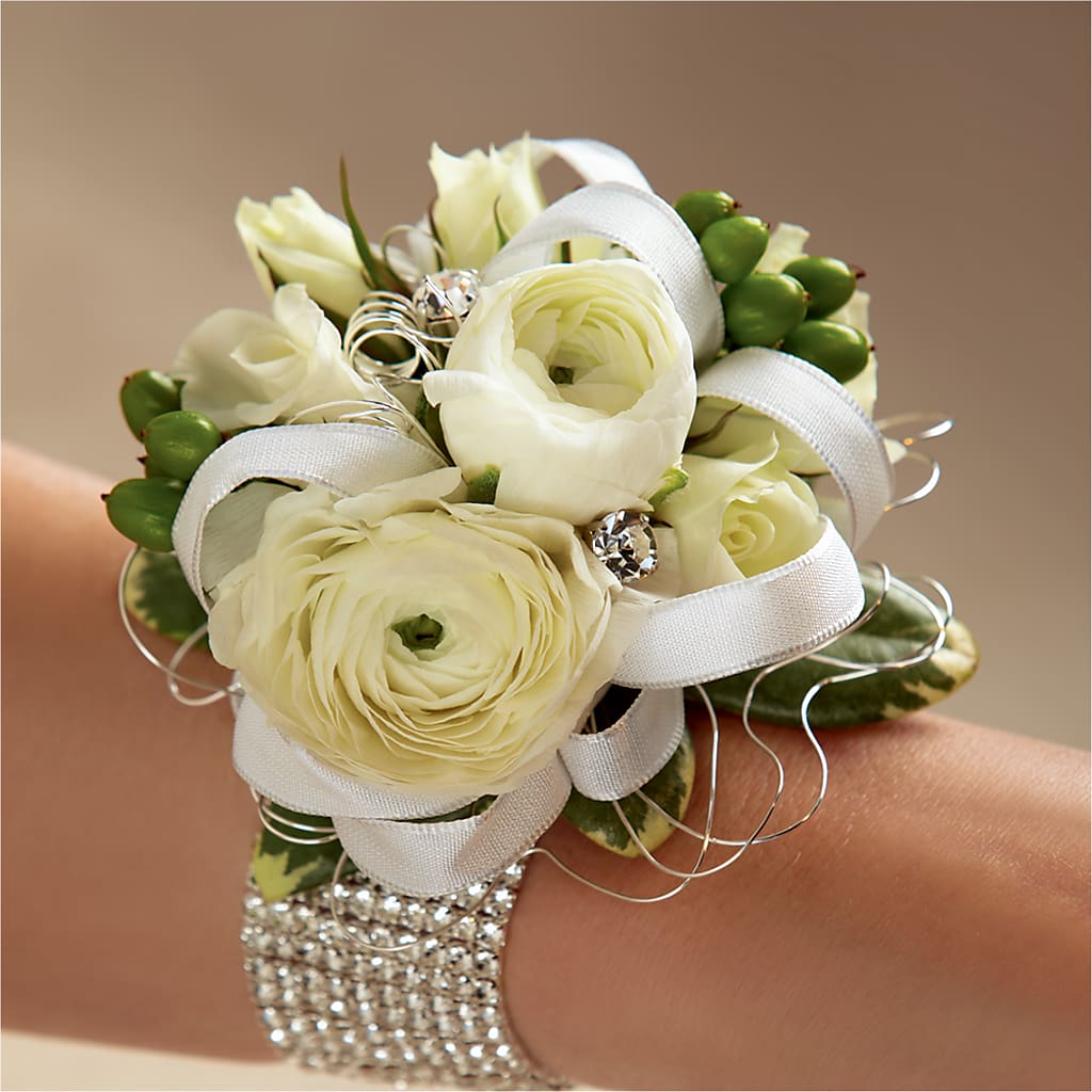 White Wedding Corsage – A Flower Matters, Dallas TX