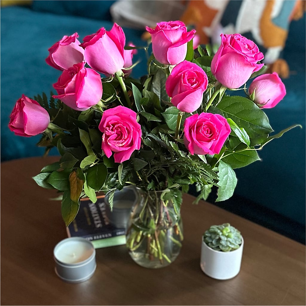 Long Stem Pink Rose Bouquet –  A Flower Matters, Dallas TX