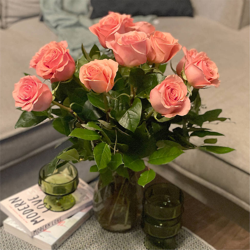 Long Stem Pink Rose Bouquet –  A Flower Matters, Dallas TX