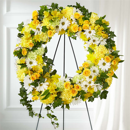 Golden Remembrance Wreath –  A Flower Matters, Dallas TX
