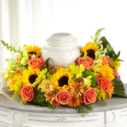 Faithful Sunflower Cremation Adornment –  A Flower Matters, Dallas TX