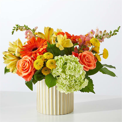 Autumn Sunshine Bouquet with Ivory Vase –  A Flower Matters, Dallas TX