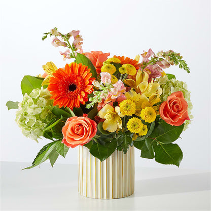Autumn Sunshine Bouquet with Ivory Vase –  A Flower Matters, Dallas TX