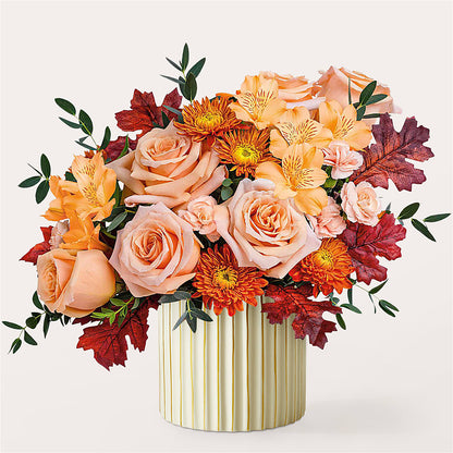 Spiced Latte Bouquet with Ivory Vase –  A Flower Matters, Dallas TX