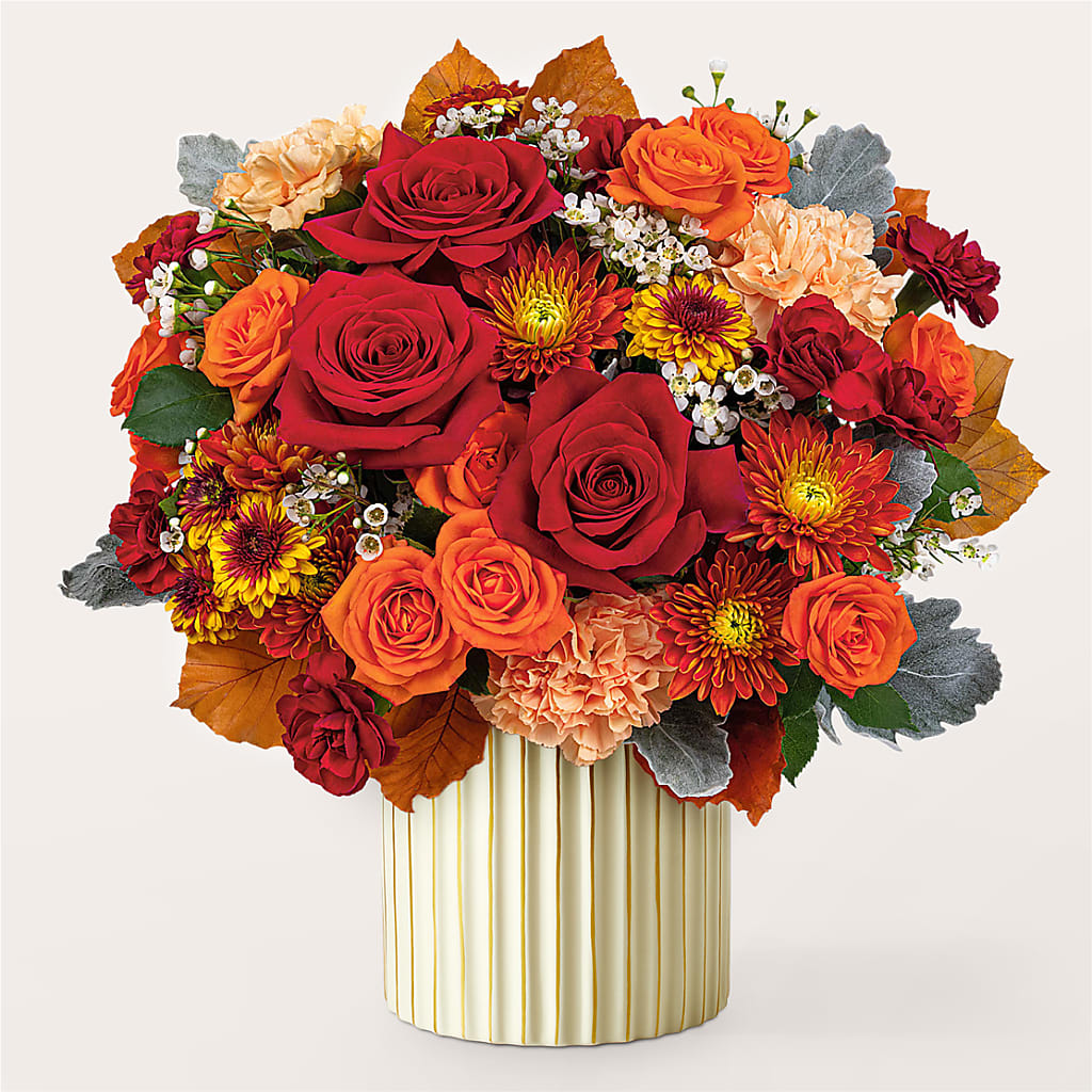 Merlot Bouquet with Ivory Vase –  A Flower Matters, Dallas TX