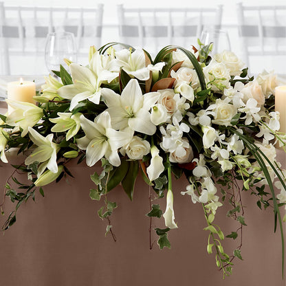White Linen Arrangement –  A Flower Matters, Dallas TX